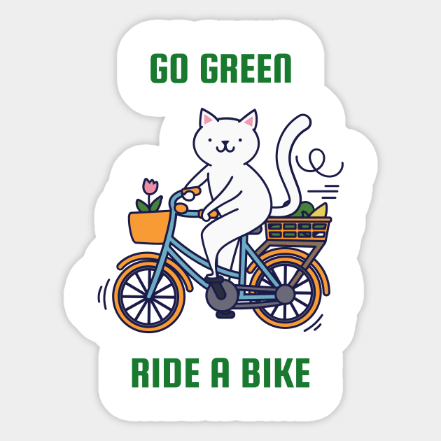 Go Green - Ride a Bike Sticker by ForEngineer